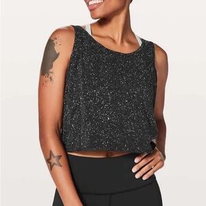 Lululemon Its A Tie Tank - Black & White Splatter Sz Small EUC - Wear 2 ways!